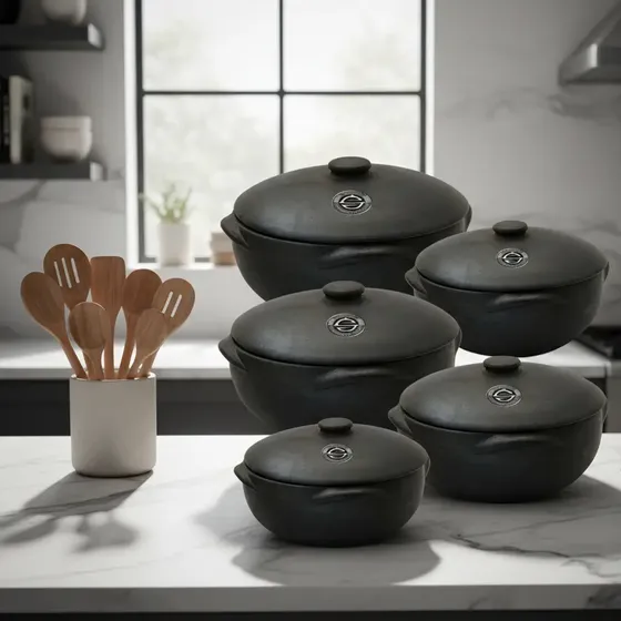 Conjunto 5 Panelas De Barro Moqueca Capixaba 0,1,2,3 E 4 Lt