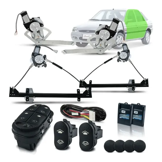 Kit Vidro Eletrico Escort Zetec 4portas Completo Inteligente