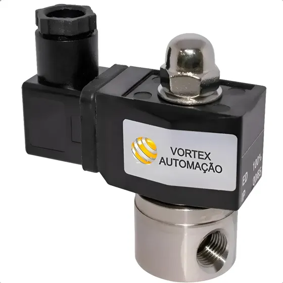 Válvula Solenóide 1/4 Bsp Inox 2/2 Vias Água/óleo/ar 24vcc