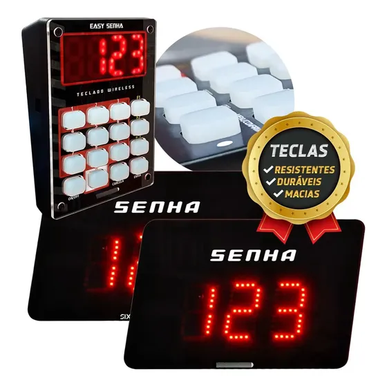 Kit 2 Painéis De Senha Aleatória Lanchonete Com Teclado