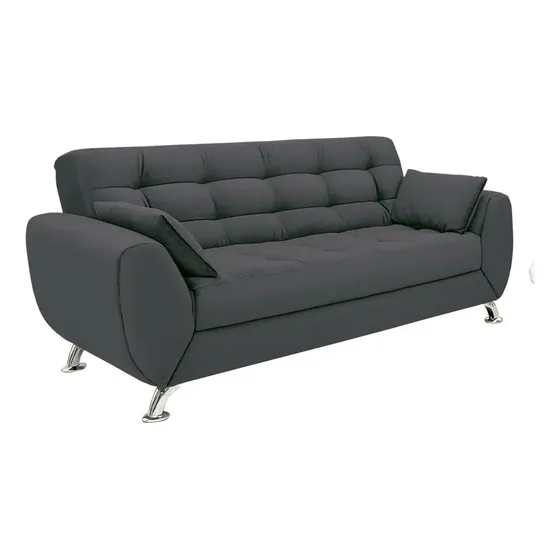 Sofá 3 Lugares Larissa Suede Cinza