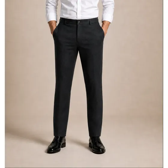 Calça Social Masculina Executivo Em Oxford Premium