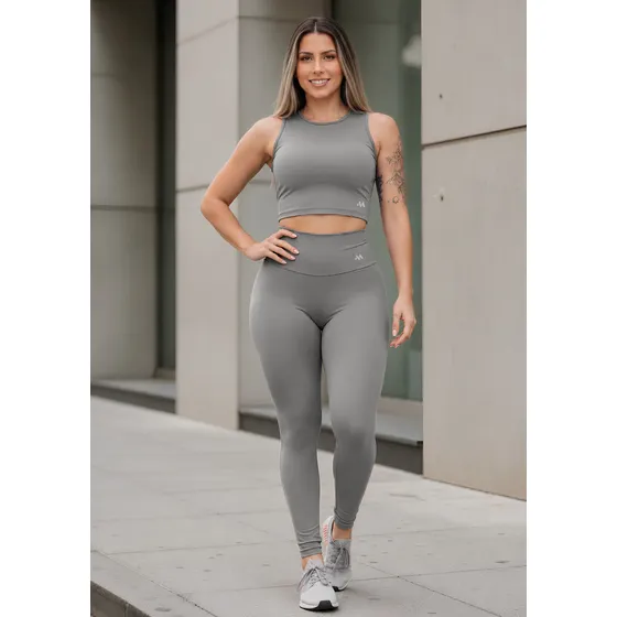 Conjunto Blackout Zero Transparência Legging E Cropped Suple