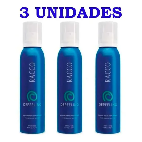 Mousse Depilatório Racco Depeeling 3 Unid 150 Ml