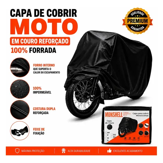 Capa De Cobrir Moto Protetora Sol Chuva Impermeável P M G
