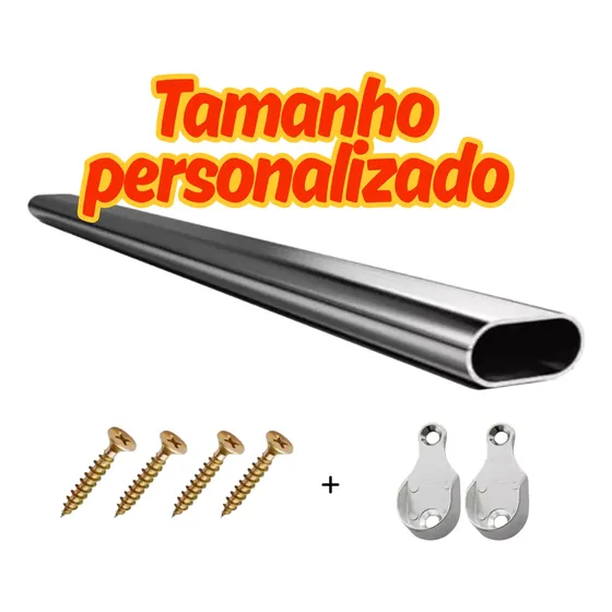 Tubo Cabideiro Oval Arara Para Guarda Roupas G Gg Xg