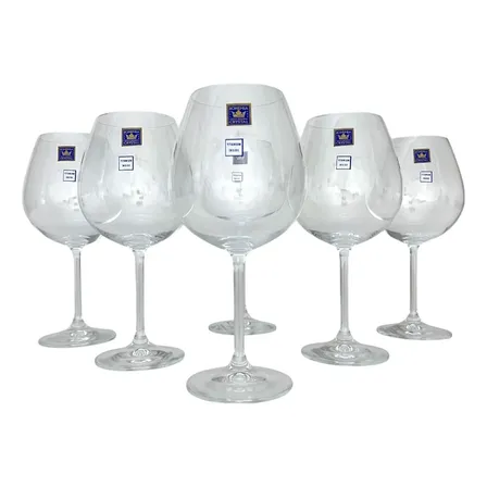 Jogo 06 Unidades De Taças Vinho Tinto 650ml Cristal Bohemia