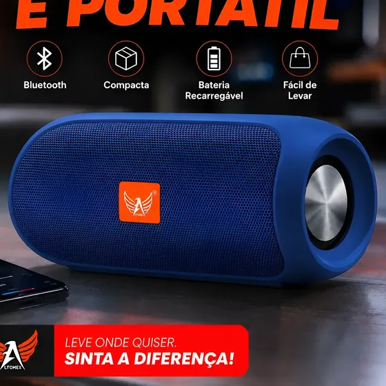 Caixinha De Som Potente Alta Bluetooth Portátil Radio Novo!!
