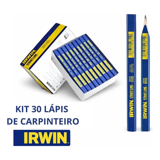 Kit 30un Lápis Para Carpinteiro Marceneiro Pedreiro Irwin