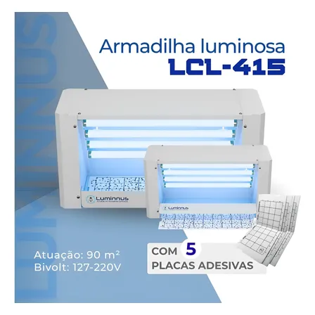 Armadilha Industrial Lcl 415 Potente Luz Mata Moscas Insetos Branco