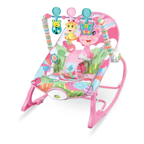 Cadeirinha De Descanso E Balanço Bebê Funtime Maxibaby 18kgs Rosa