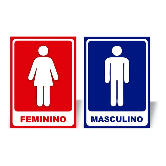 Placa Para Banheiro Masculino E Feminino 18x25cm