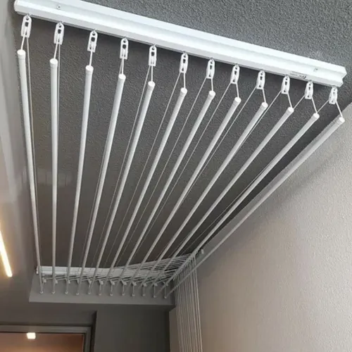 Varal Individual Teto 120cm X 10 Varetas Alumínio Varaltop Branco