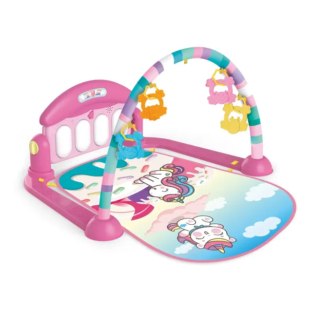 Tapete De Atividades Para Bebê Piano Unicórnio Rosa Maxibaby
