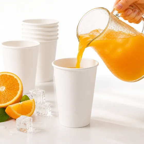 Copo Papel Kraft Branco 300ml 100u Descartável Biodegradável