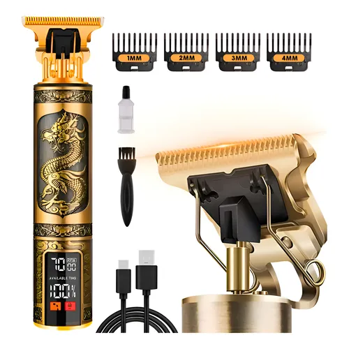 Maquina De Cortar Cabelo Barbear Profissional Com Visor