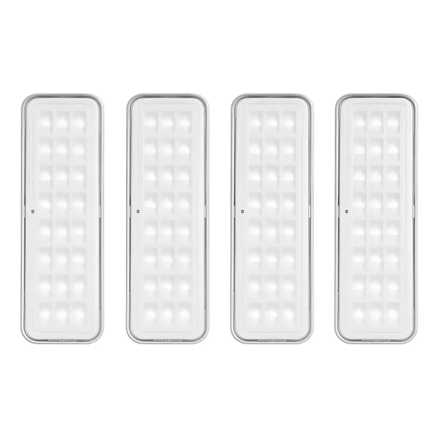 Kit 04 Luminárias De Emergência 30 Leds Elgin 6500k Cinza 127/220v Cinza 127/220v