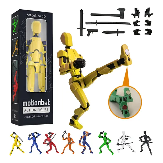 Boneco 3d Motionbot Articulado Action Figure Lucky Dummy
