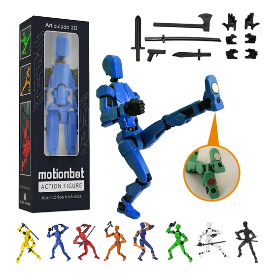 Boneco 3d Motionbot Articulado Action Figure Lucky Dummy