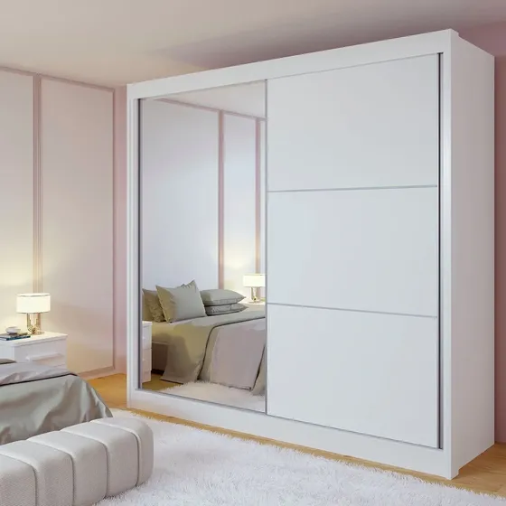 Guarda Roupa Casal 2 Portas 6 Gavetas 100% Mdf Coliseu Wt Branco
