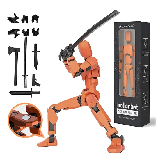 Boneco 3d Motionbot Articulado Action Figure Lucky Dummy