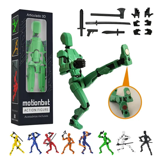 Boneco 3d Motionbot Articulado Action Figure Lucky Dummy