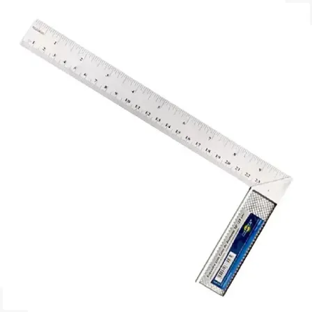 Esquadro Profissional 35cm 14 Polegadas Régua Aço Inox Prateado