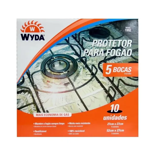 Kit De Protetor Para Fogão 5 Bocas Wyda 5 Pacotes Com 10 Und