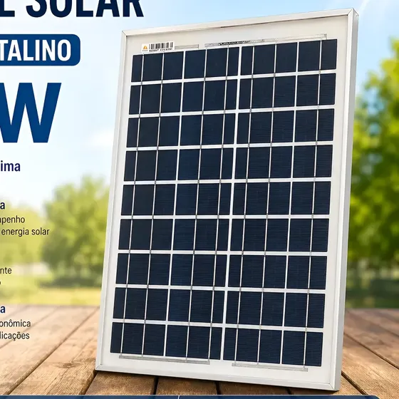 Painel Placa Energia Solar 20w 12v/18v Fotovoltaico Inmetro