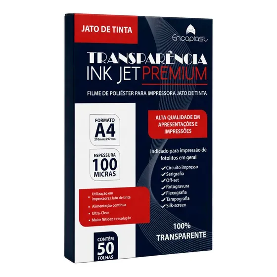Transparencia Acetato Filme Para Fotolito Jato De Tinta A4