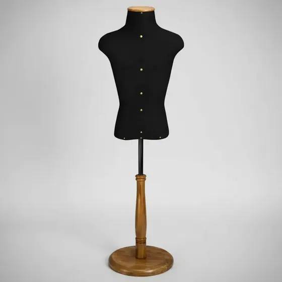 Manequim Maneco Busto Costura Pedestal Madeira