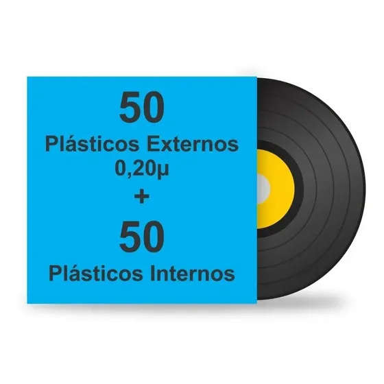 100 Plásticos Para Lp Disco Vinil. 50 Ext. Grosso + 50 Int