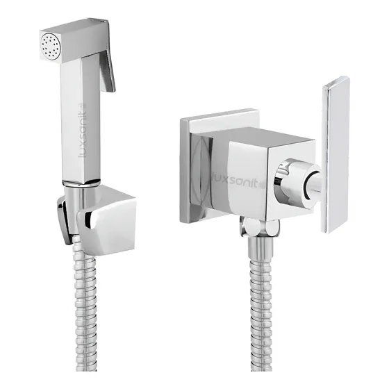 Ducha Quadrada Higienica Metal 1/4 V Banheiro Lavabo Luxo