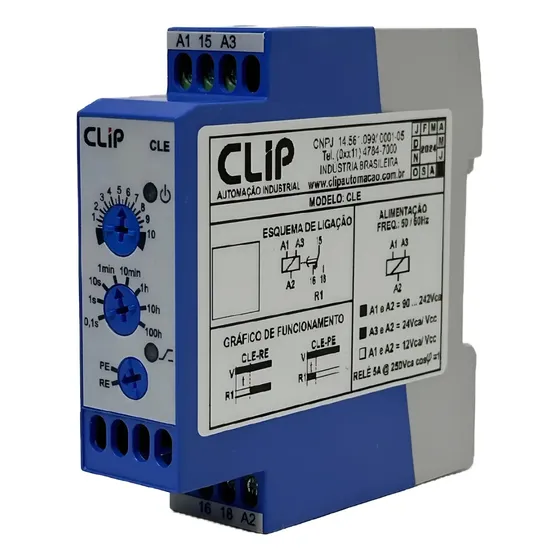 Relé Temporizador Clip Cle Retardo / Pulso Na Energização