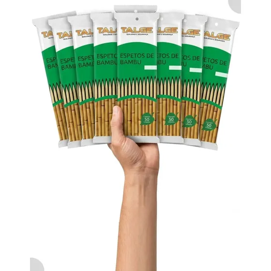 500 Palito De Bambu Espeto P/ Churrasco 30cm Talge (10pct)