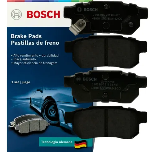 Jg Pastilha Freio Traseira Bosch - Compatível com Honda City 2014