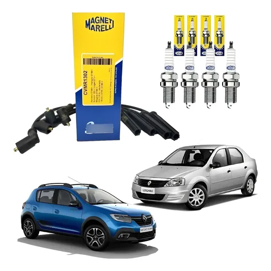 Kit Cabo De Vela E Vela Ignição Symbol Logan Sandero 1.6 8v