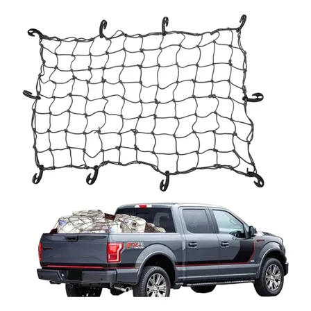 Rede Tela Elástica Aranha Caçamba Caminhonete Pick Up Forte Preto