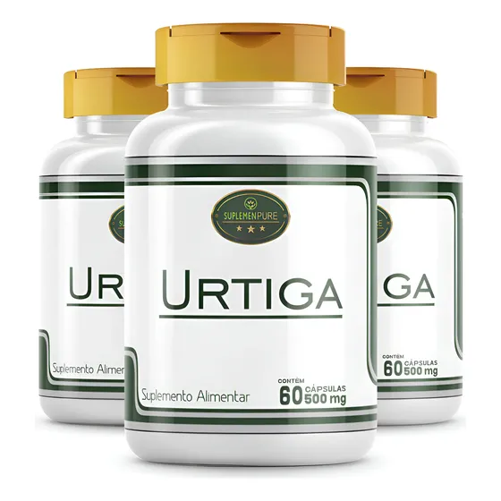 Urtiga Auxilia Hiperplasia Próstata Capsulas 500mg 3 Potes