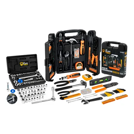 Kit De Ferramentas Combinadas The Black Tools 169 Peças Preto