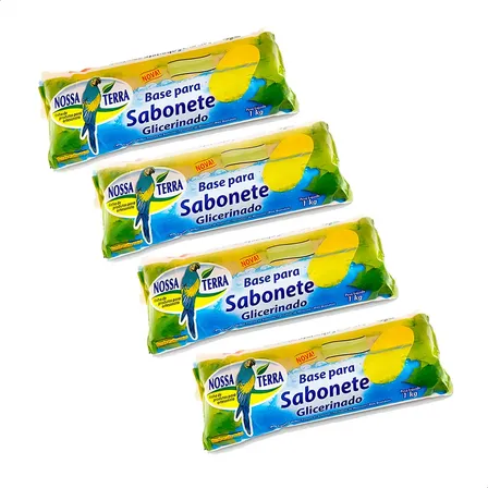 Kit 4kg Base Glicerina Transparente Para Sabonete Rápida