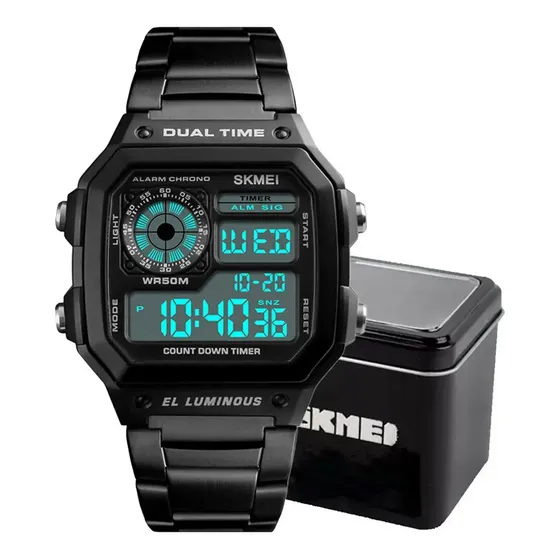 Relógio Masculino Skmei 1335 Prova D'água 50m Digital Preto