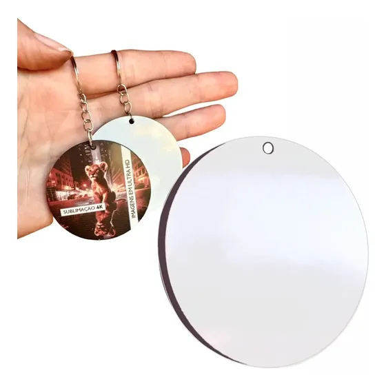 100 Chaveiros De Mdf Para Sublimação Circulo 1 Face