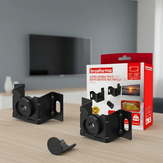 Suporte Tv Fixo 32 42 43 50 55 65 Polegadas Universal Preto