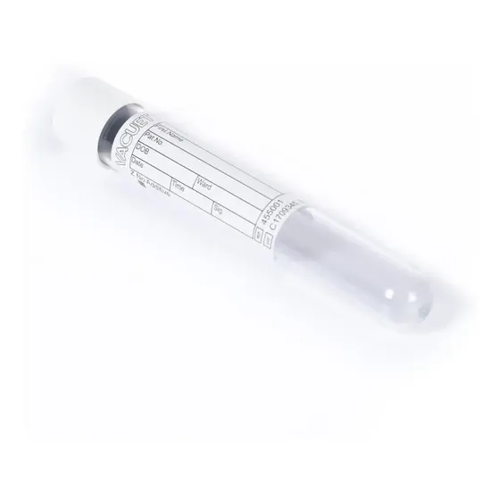 Tubo Vacuette 9 Ml C/ 50 Unid - Tampa Branca Preto - Greiner