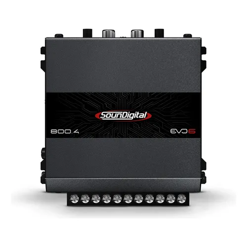 Módulo Amplificador Soundigital 800.4 Evo6 Classe D 4 Canais 4 Ohms - Canal 2 Ohms Bridge 4 Ohms - Sd 800w Rms 4c Potência Som Automotivo Carro Caminhonete Picapes Suv 800 Wrms 800.4-4 Sd800.4 Evo 6