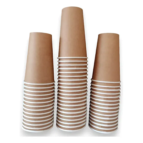 Copo De Papel 300ml 100un Kraft Térmico Água Chopp Suco Refr Copo De Papel Cor Kraft