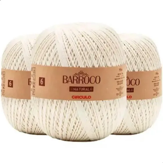 3 Un Barbante Barroco Natural Ideal P/ Artesanatos De Crochê