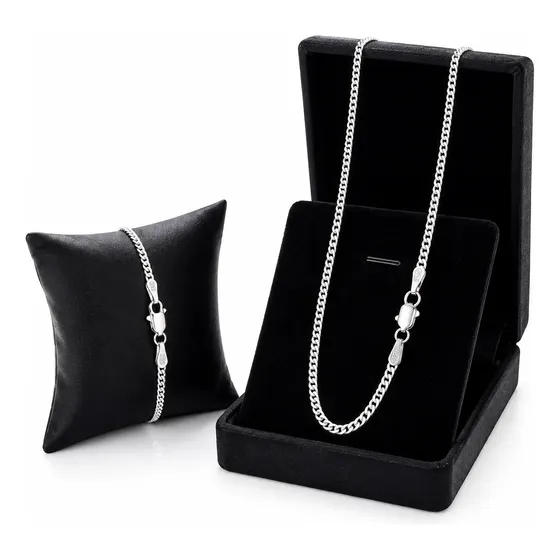 Corrente + Pulseira De Prata 925 Italiana Legítima Masculina