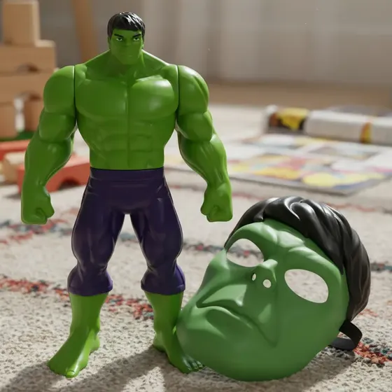 Kit Hulk Boneco + Mascara Brinde Marvel Vingadores Original